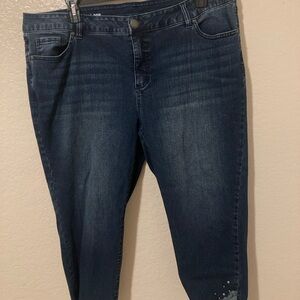 Avenue Midnight Blue Cropped Jeans skinny 20p